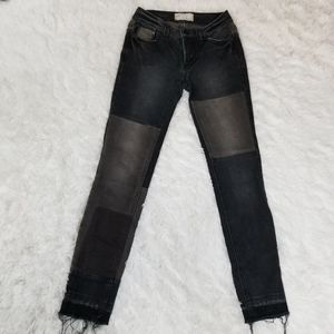 Free People black grey wash skinny jean size 24